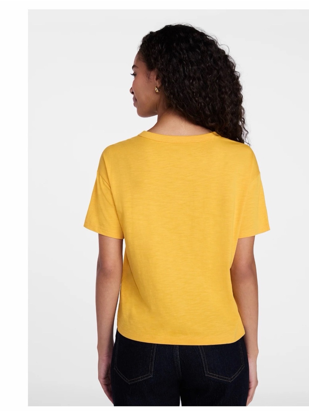 Time and Tru Yellow Short Sleeve Crewneck Tee - Picture 2 of 4